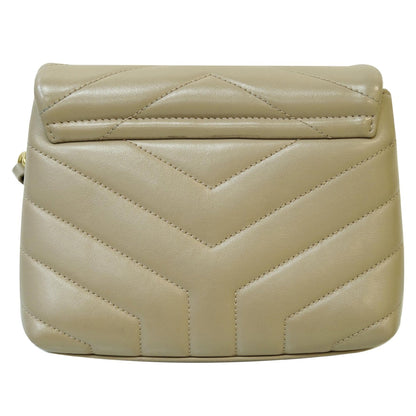 YVES SAINT LAURENT Matelasse Loulou Toy Calfskin Crossbody Bag Taupe