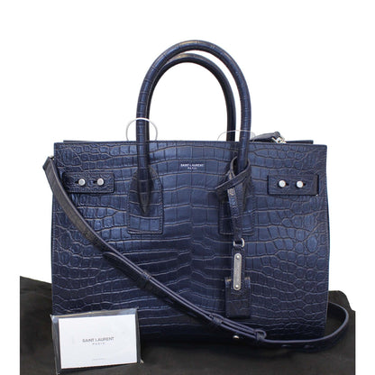 YVES SAINT LAURENT Sac de Jour Small Crocodile-Embossed Satchel Bag