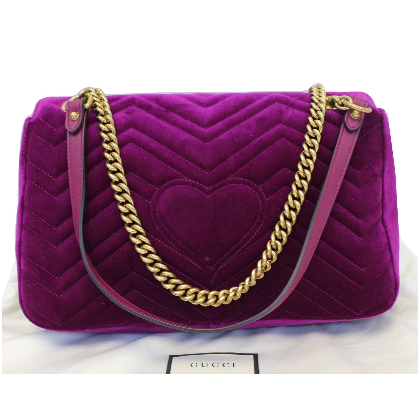 GUCCI GG Marmont Velvet Medium Shoulder Bag Purple 443496