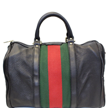GUCCI Vintage Web Medium Boston Bag Black 247205