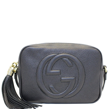 GUCCI Soho Disco Pebbled Leather Small Crossbody Bag Black