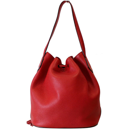 GUCCI Lady Tassel Bucket Leather Shoulder Bag Red 354472