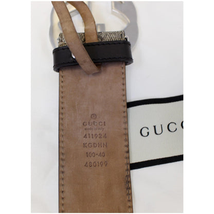 GUCCI GG Supreme GG Buckle Belt Beige 411924