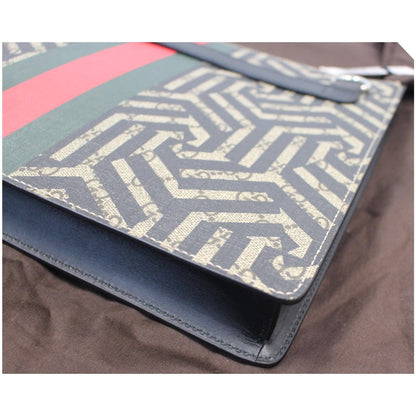 GUCCI GG Supreme Caleido Web Crossbody Messenger Bag Beige