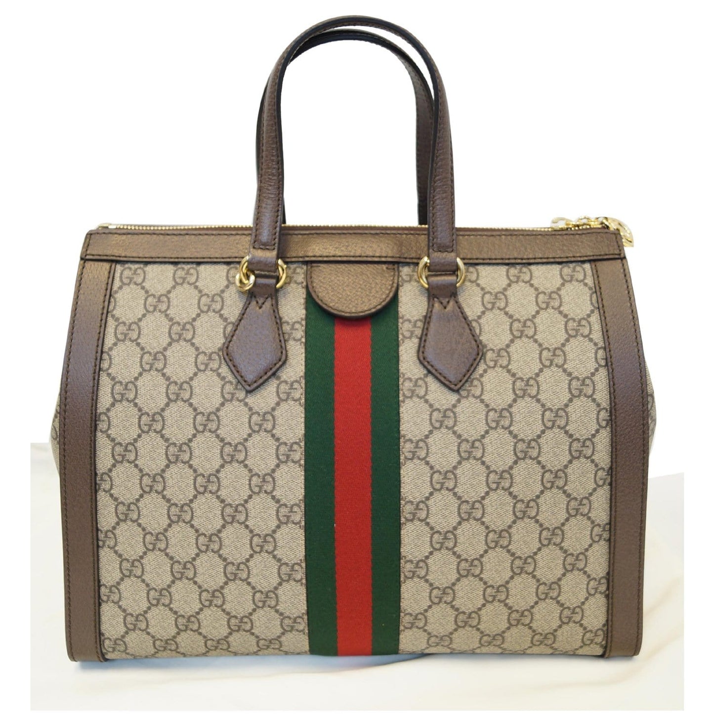 GUCCI Ophidia Medium GG Supreme Tote Shoulder Bag Beige