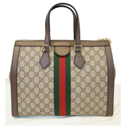 GUCCI Ophidia Medium GG Supreme Tote Shoulder Bag Beige