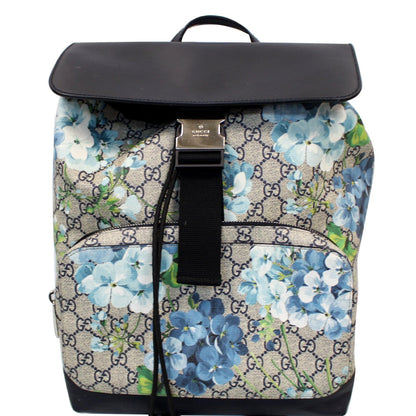 GUCCI Blooms Print GG Canvas Backpack Blue 406398