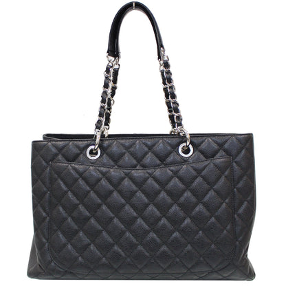 CHANEL XL Grand Caviar Leather Shopping Tote Bag Black
