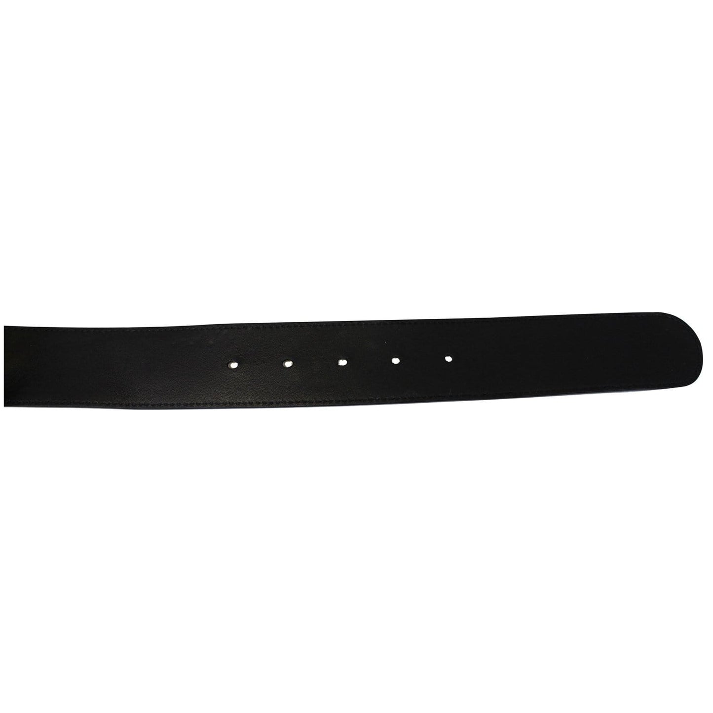 GUCCI Pearl Double G Black Leather Belt Size 44