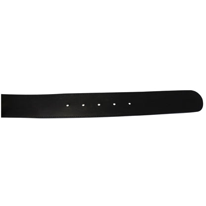 GUCCI Pearl Double G Black Leather Belt Size 44