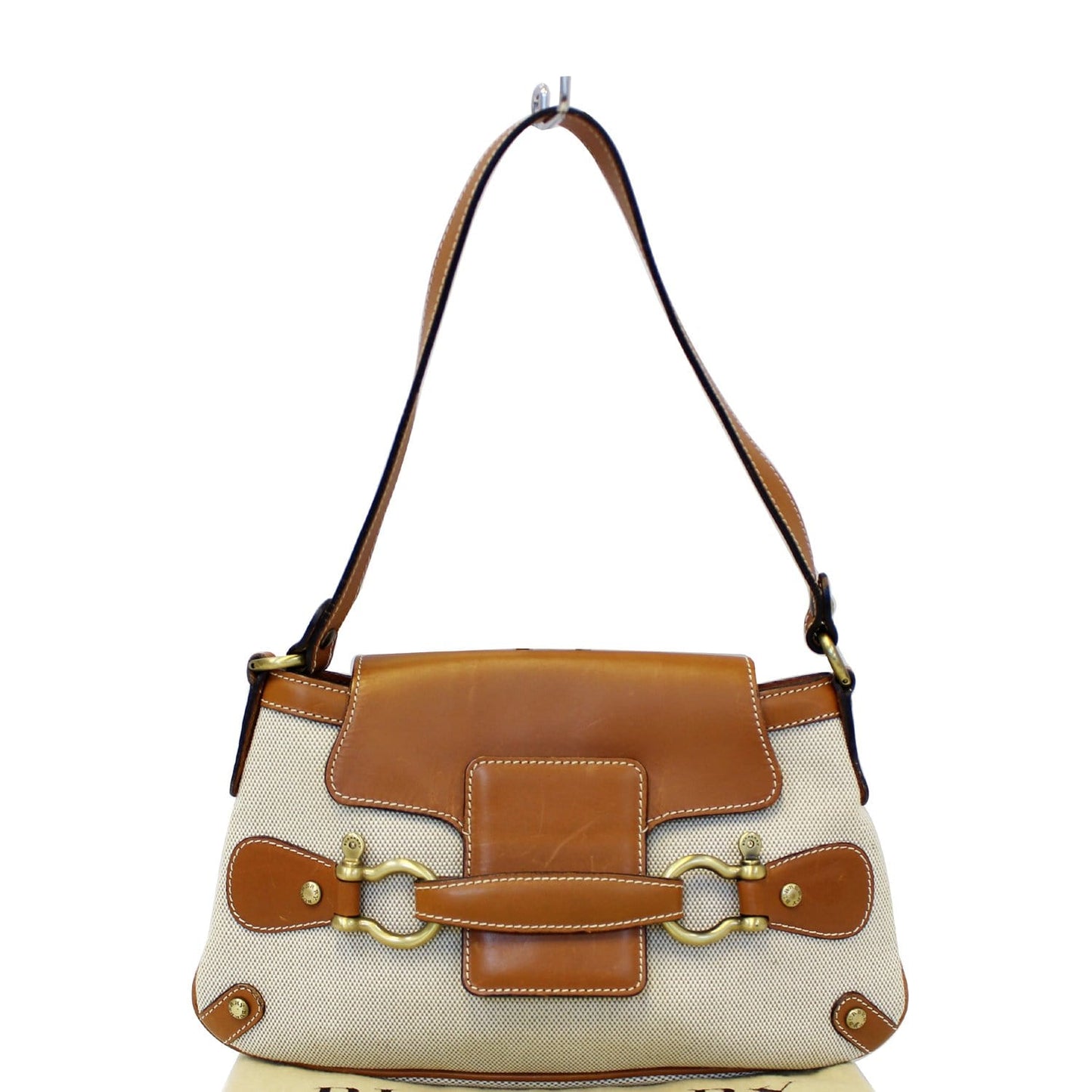 BURBERRY Old Flap Shoulder Bag Brown