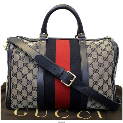 GUCCI Web Medium Original GG Boston Bag with Signature Web 247205