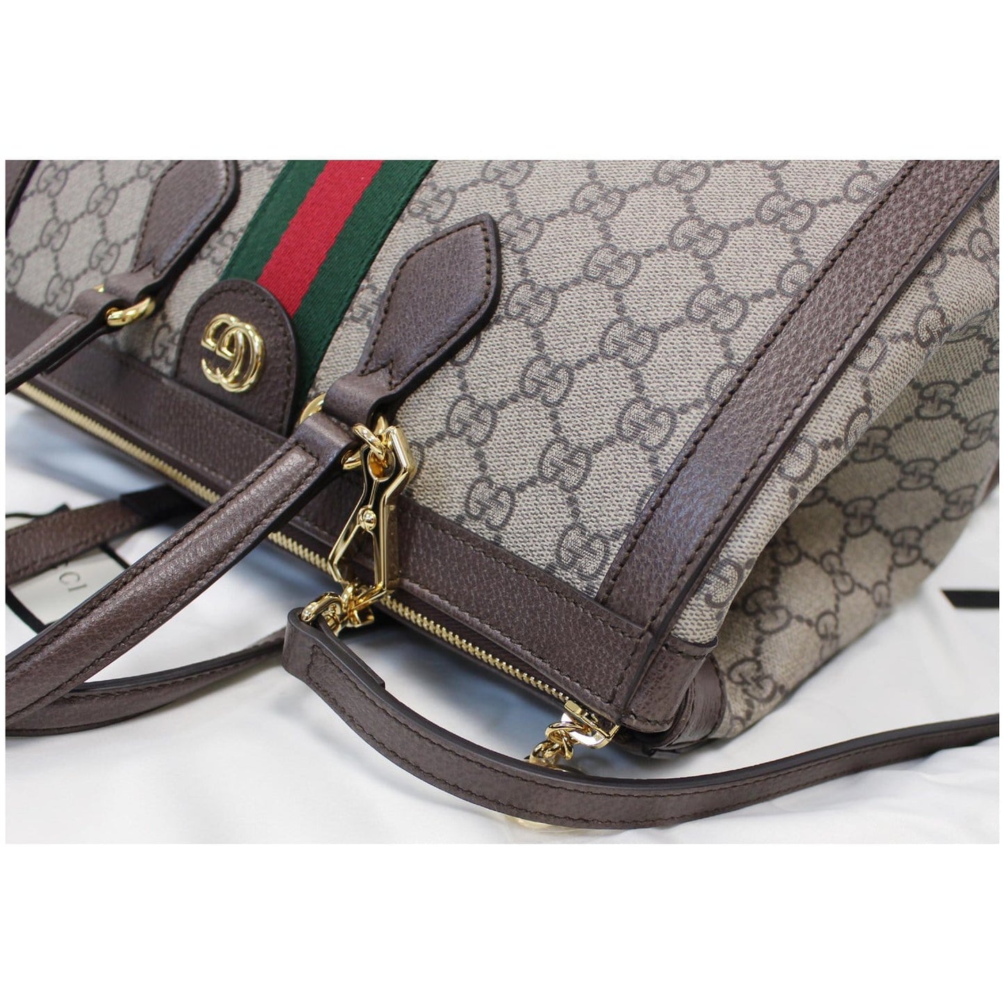 GUCCI Ophidia Medium GG Supreme Tote Shoulder Bag Beige 524537