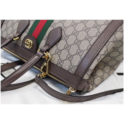 GUCCI Ophidia Medium GG Supreme Tote Shoulder Bag Beige 524537