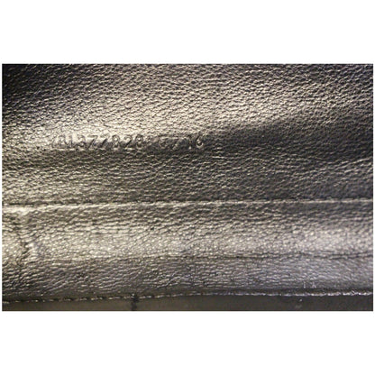 YVES SAINT LAURENT Chevron Leather Chain Wallet Shoulder Bag Silver