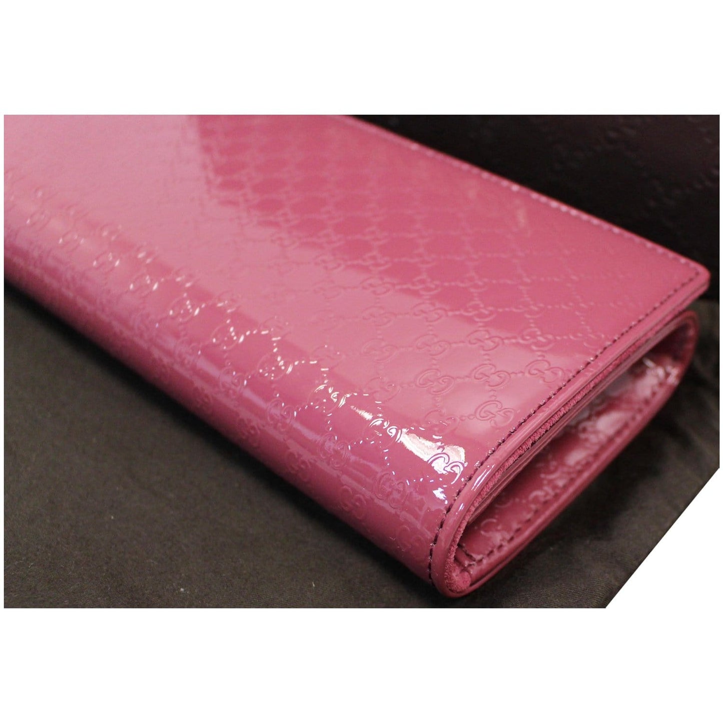 GUCCI Broadway Patent Microguccissima Small Clutch Fuschia - Last Call