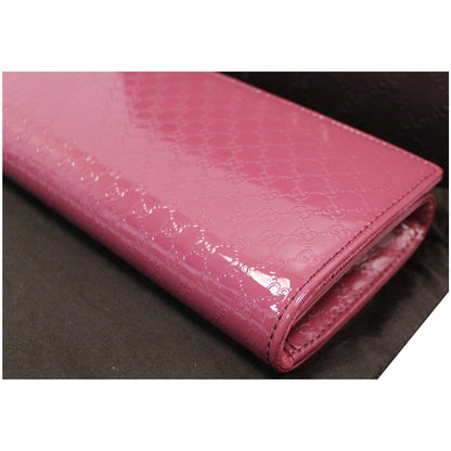GUCCI Broadway Patent Microguccissima Small Clutch Fuschia - Last Call