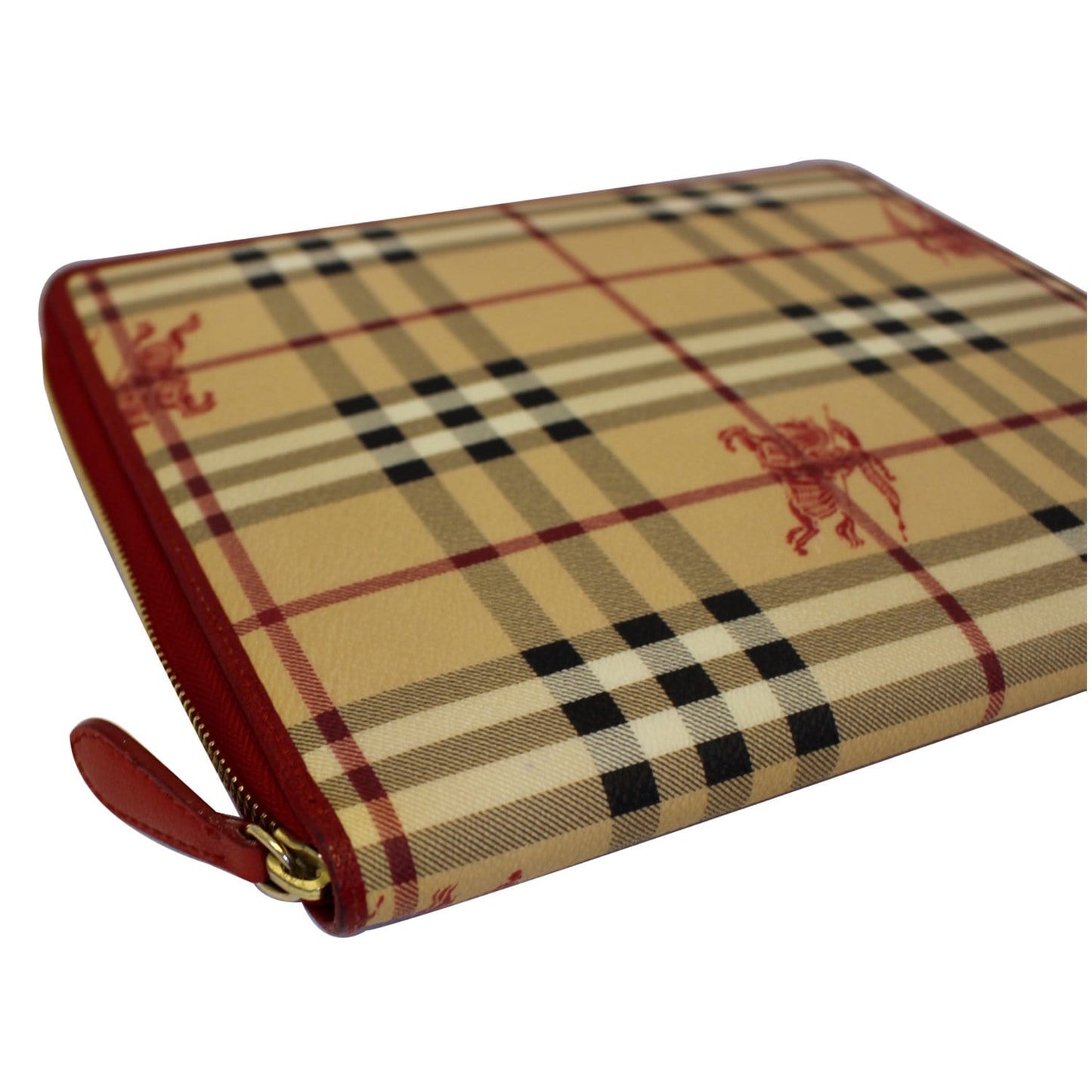 BURBERRY Check Leather iPad Cover Red