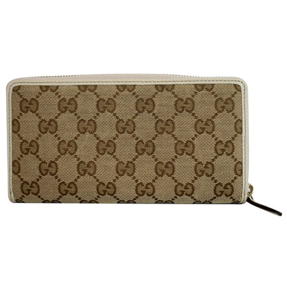 GUCCI Zip Around GG Canvas Long Wallet Beige 307980