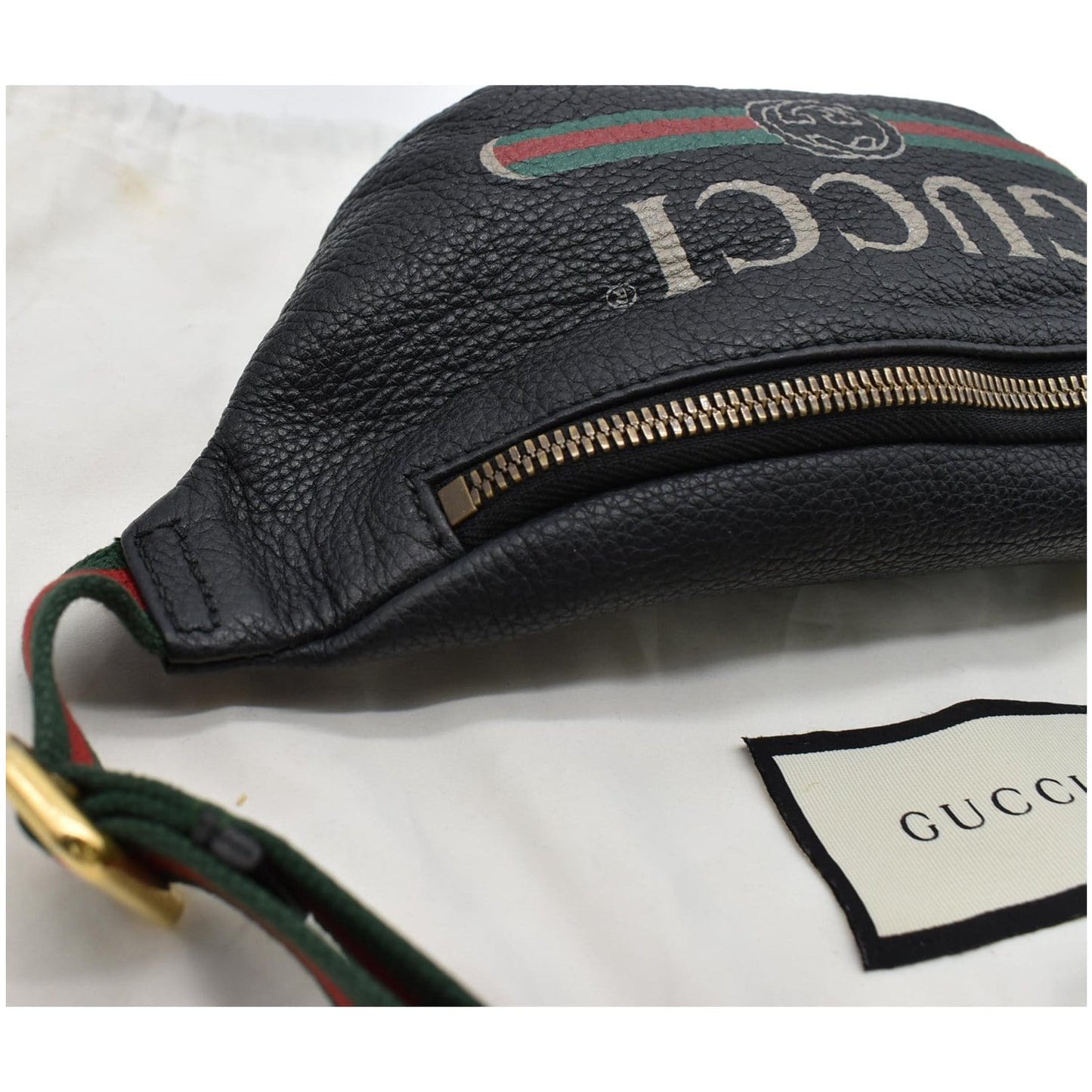 GUCCI Print Small Leather Belt Waist Bum Bag Black 527792 - 10% OFF