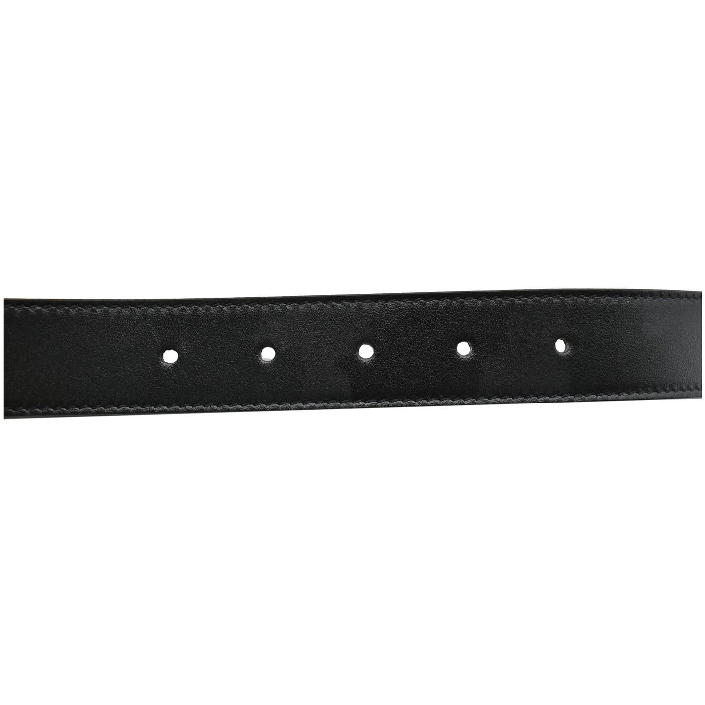 GUCCI Double G Buckle Leather Belt Black 414516
