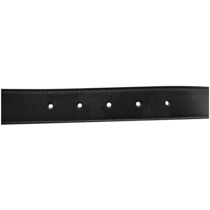 GUCCI Double G Buckle Leather Belt Black 414516