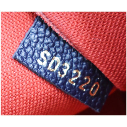 LOUIS VUITTON Felicie Pochette Monogram Empreinte Chain Wallet Navy Blue