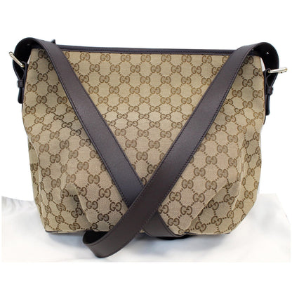 GUCCI GG Plus Monogram Canvas Messenger Shoulder Bag Beige 388930