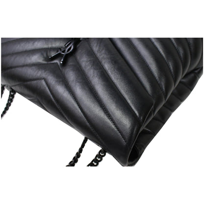 YVES SAINT LAURENT Medium Loulou Matelasse Leather Chain Shoulder Bag Black
