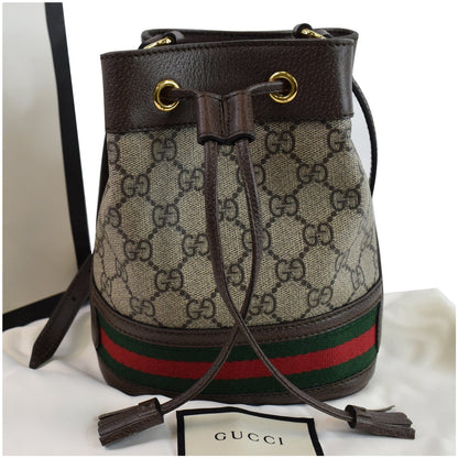 GUCCI Ophidia Mini GG Supreme Bucket Bag Beige/Ebony 550620