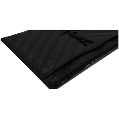 YVES SAINT LAURENT Bill Pouch Grain De Poudre Black