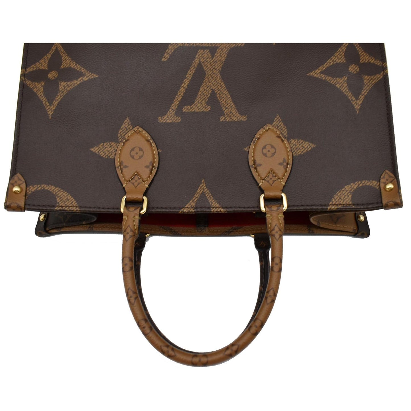LOUIS VUITTON Onthego MM Giant Monogram Canvas Tote Shoulder Bag Brown