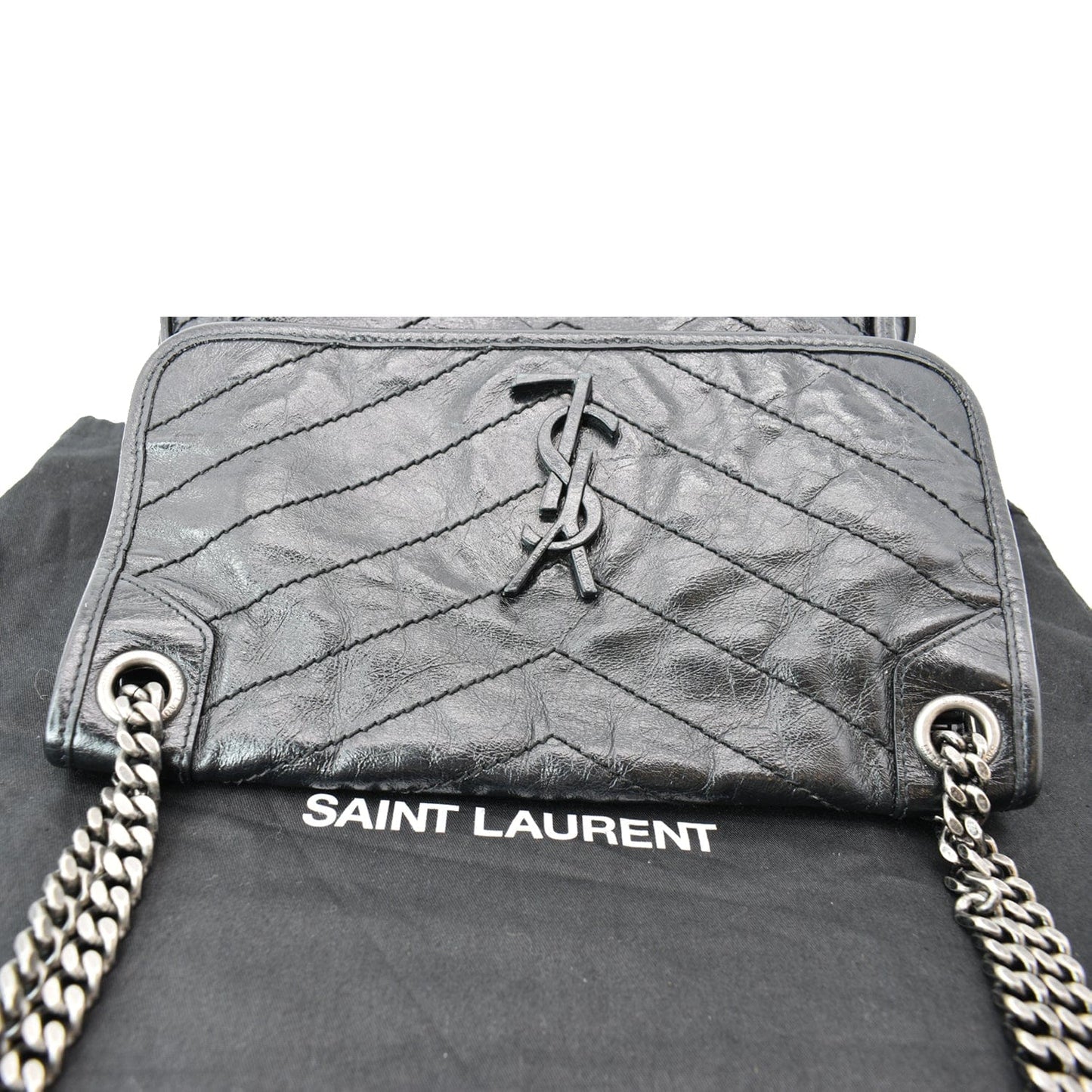 YVES SAINT LAURENT Niki Medium Leather Crossbody Bag Black - New Year Deals