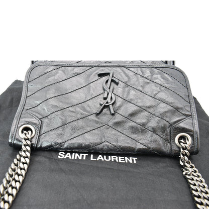 YVES SAINT LAURENT Niki Medium Leather Crossbody Bag Black - New Year Deals