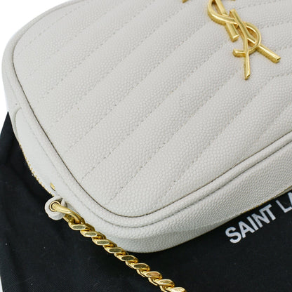 YVES SAINT LAURENT Mini Lou Matelasse Leather Camera Bag White