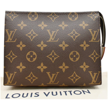 LOUIS VUITTON Toiletry 19 Monogram Canvas Cosmetics Pouch Brown