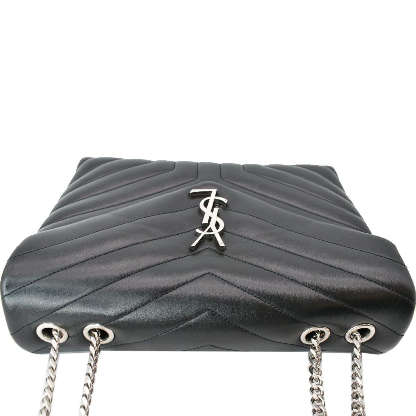 YVES SAINT LAURENT Medium Loulou Matelasse Leather Chain Shoulder Bag Black