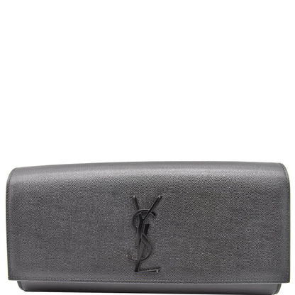 YVES SAINT LAURENT Kate Leather Clutch Wallet Black