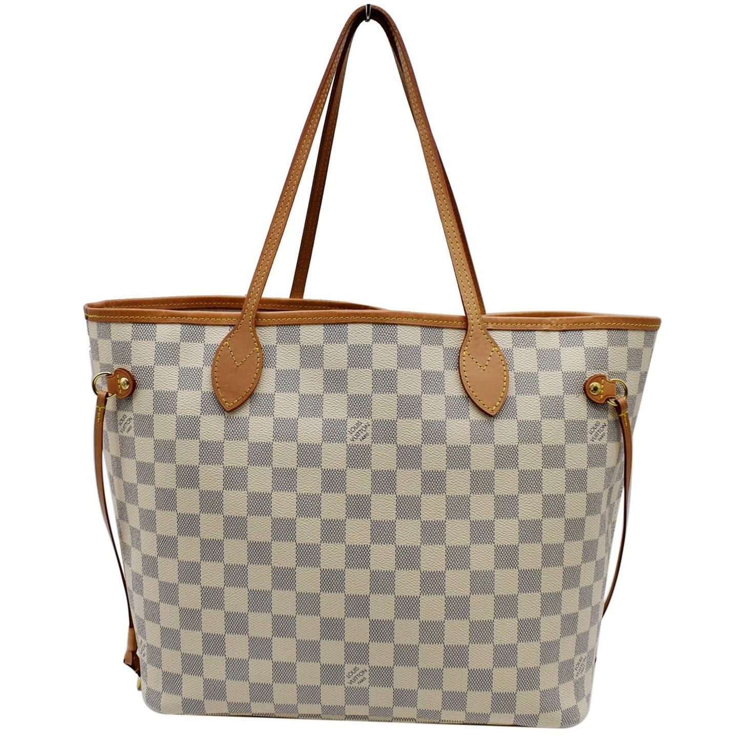 LOUIS VUITTON Neverfull MM Damier Azur Tote Bag Rose Ballerine