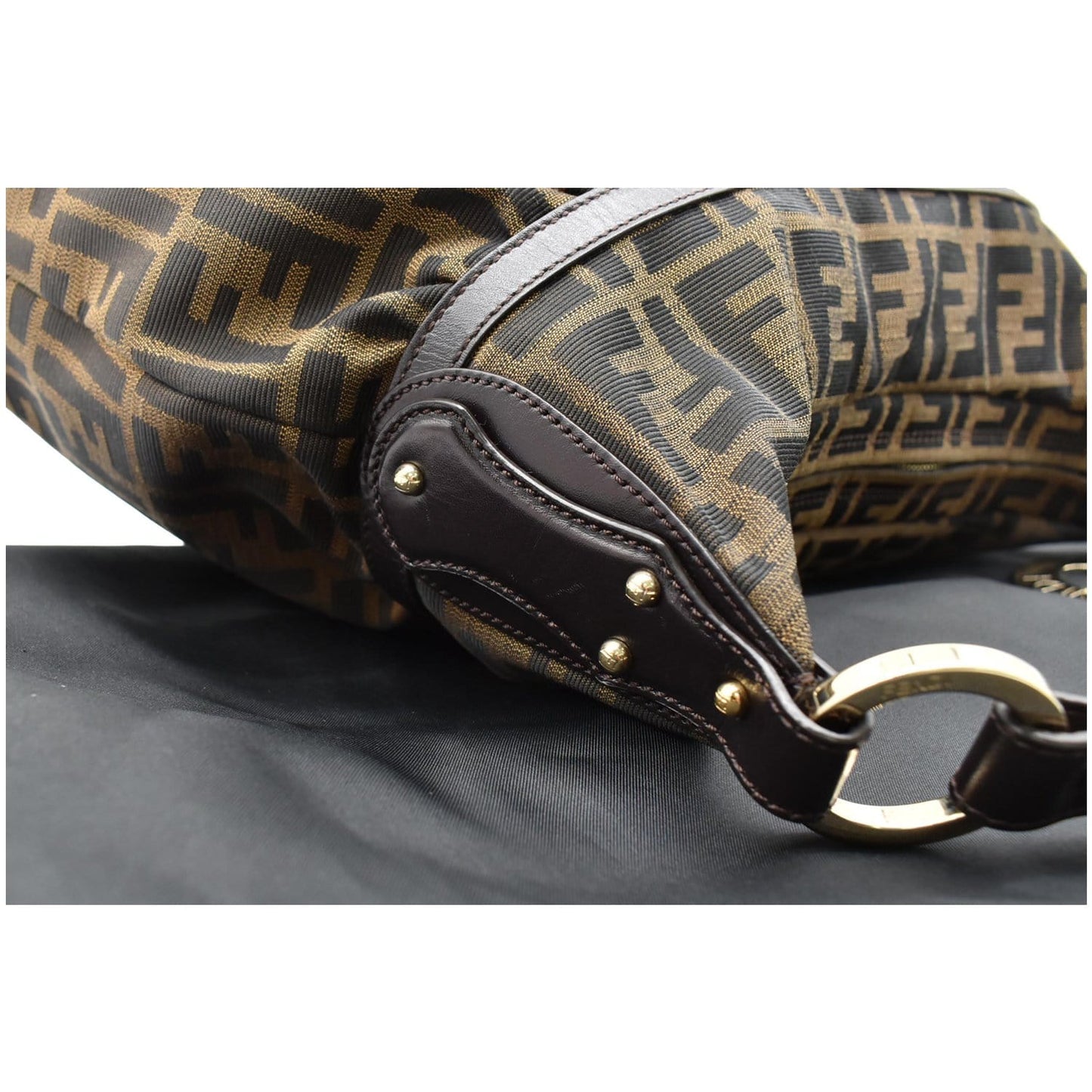 FENDI Chef Zucca Canvas Hobo Bag Brown
