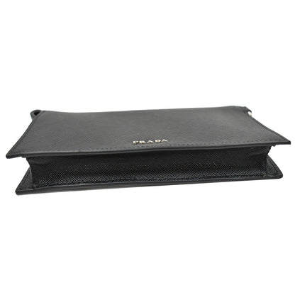 PRADA Saffiano Leather Phone Pouch Bag Black - 10% OFF