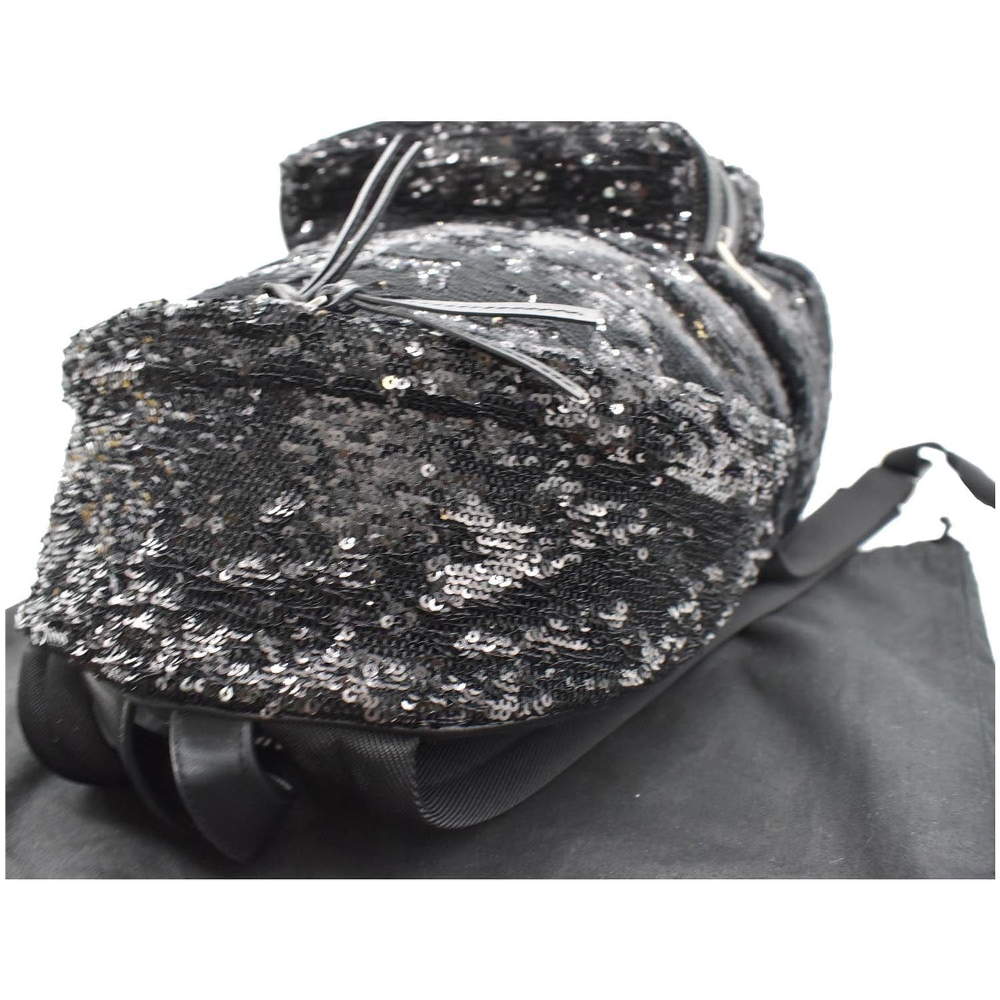 YVES SAINT LAURENT Mini City Sequin Leather Backpack Bag Black