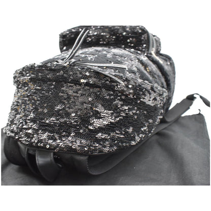 YVES SAINT LAURENT Mini City Sequin Leather Backpack Bag Black