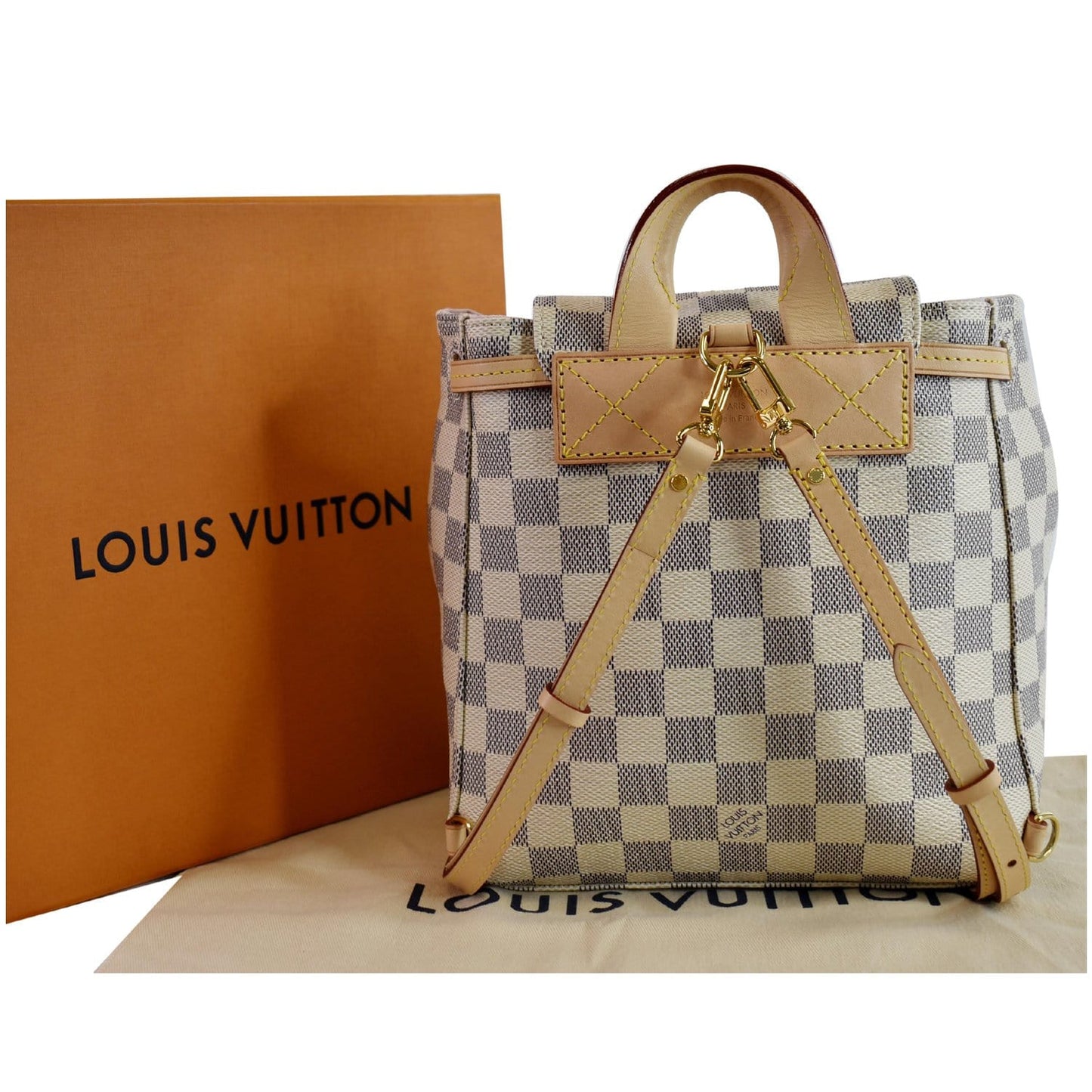 LOUIS VUITTON Sperone BB Damier Azur Backpack Bag White