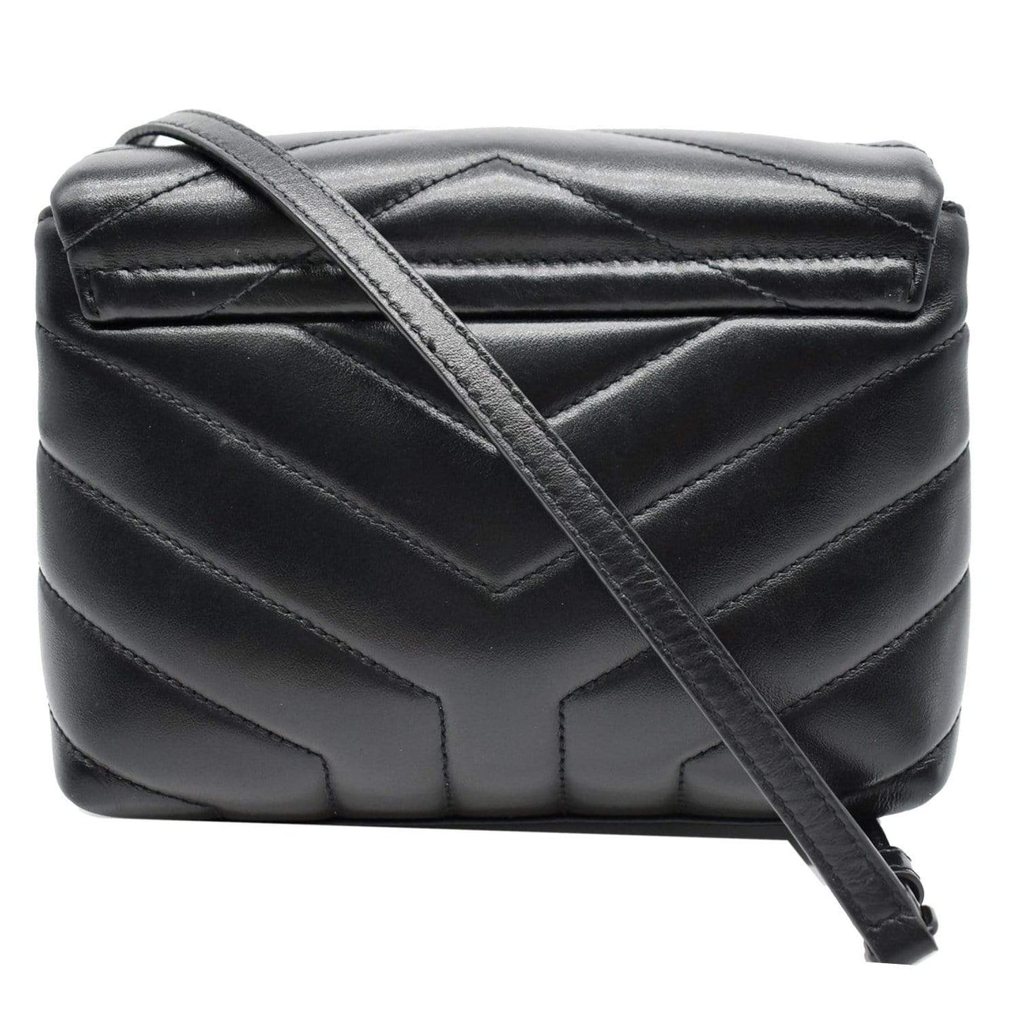 YVES SAINT LAURENT Loulou Toy Matelasse Leather Crossbody Bag Black