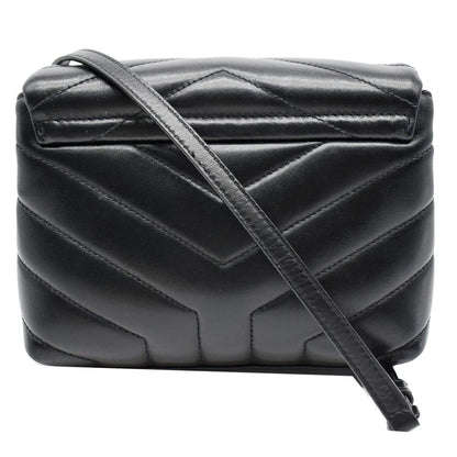 YVES SAINT LAURENT Loulou Toy Matelasse Leather Crossbody Bag Black