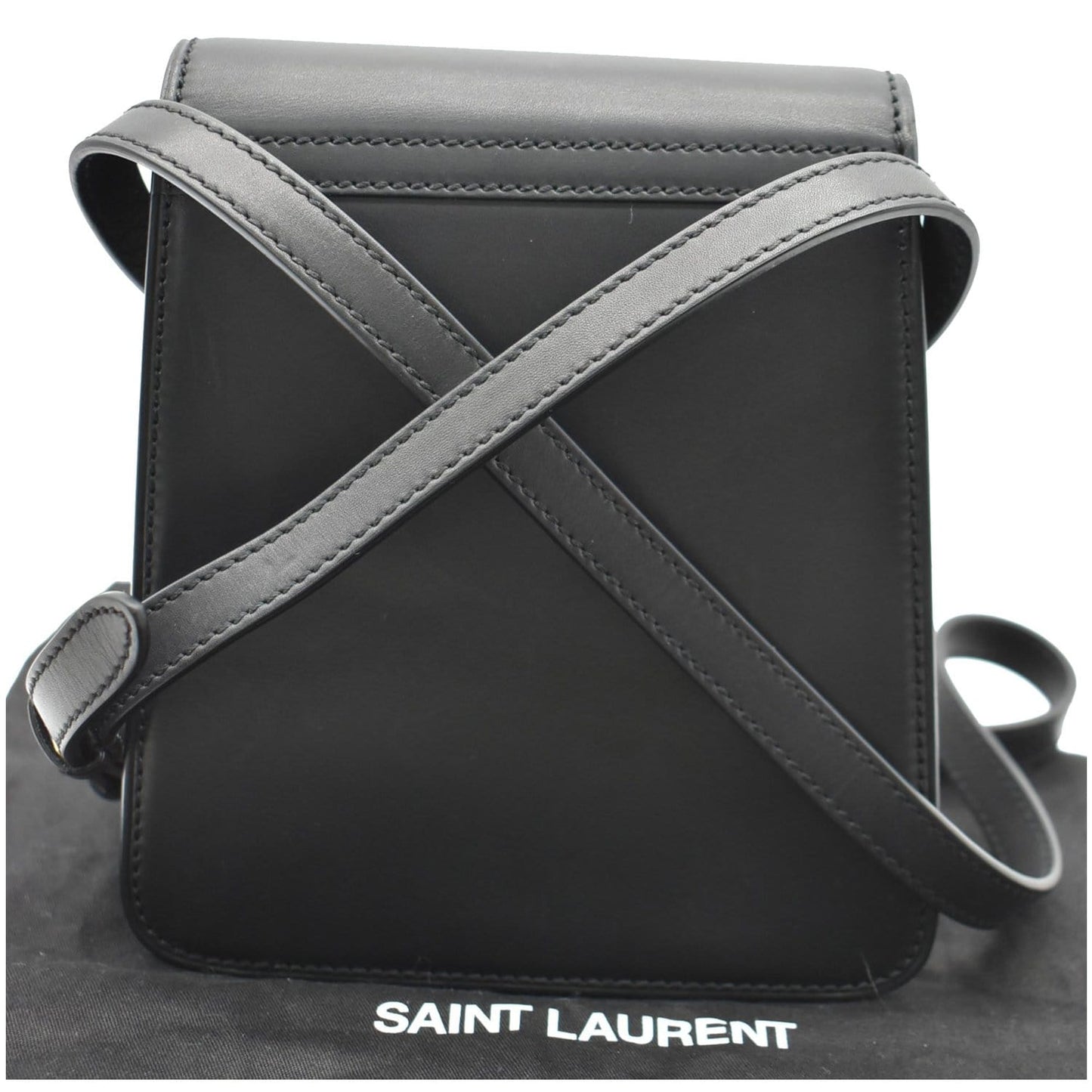 YVES SAINT LAURENT Kaia North/South Leather Satchel Bag Black