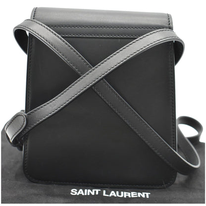 YVES SAINT LAURENT Kaia North/South Leather Satchel Bag Black