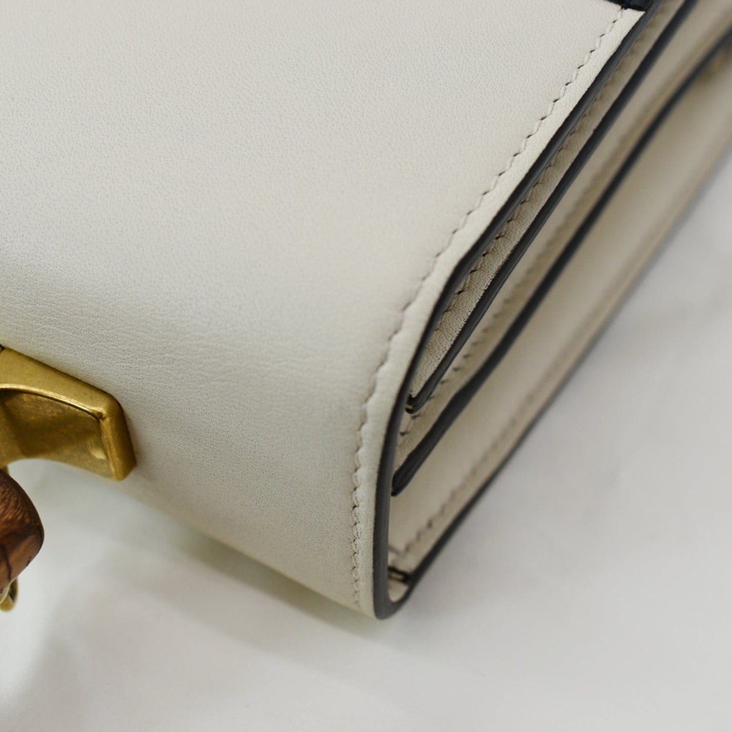 GUCCI Dionysus Bamboo Medium Leather Top Handle Shoulder Bag White - 10% Off
