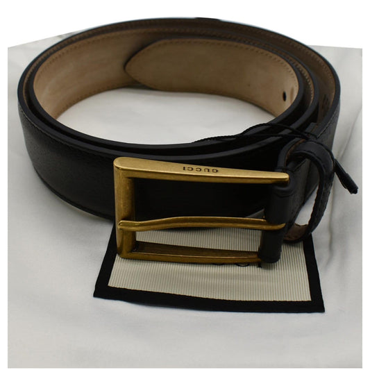 GUCCI Calfskin Leather Belt Black 495502 Size 85.34 - Final Sale